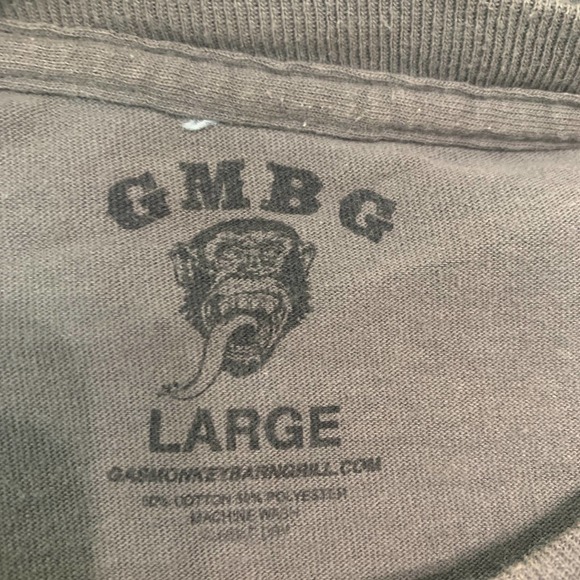 GMBG Gas Monkey Bar N Grill Mens Shirt Large Gray Long Sleeves Graphic Biker - Picture 7 of 8